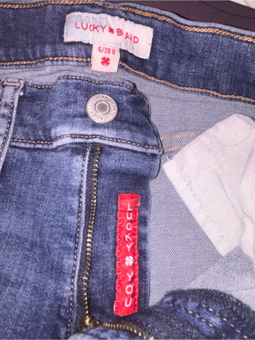 Lucky Dark Blue Mid Rise Bootcut Jeans 6/28 R
